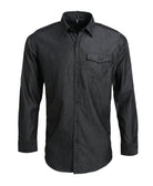 PR222: Mens Denim Shirt Mens Long Sleeve Shirts Premier Black Denim XS