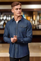 PR222: Mens Denim Shirt Mens Long Sleeve Shirts Premier Indigo Denim XS