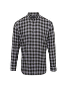 PR250: Mulligan Mens Check Shirt Mens Long Sleeve Shirts Premier Steel/Black S