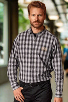 PR250: Mulligan Mens Check Shirt Mens Long Sleeve Shirts Premier White/Navy S