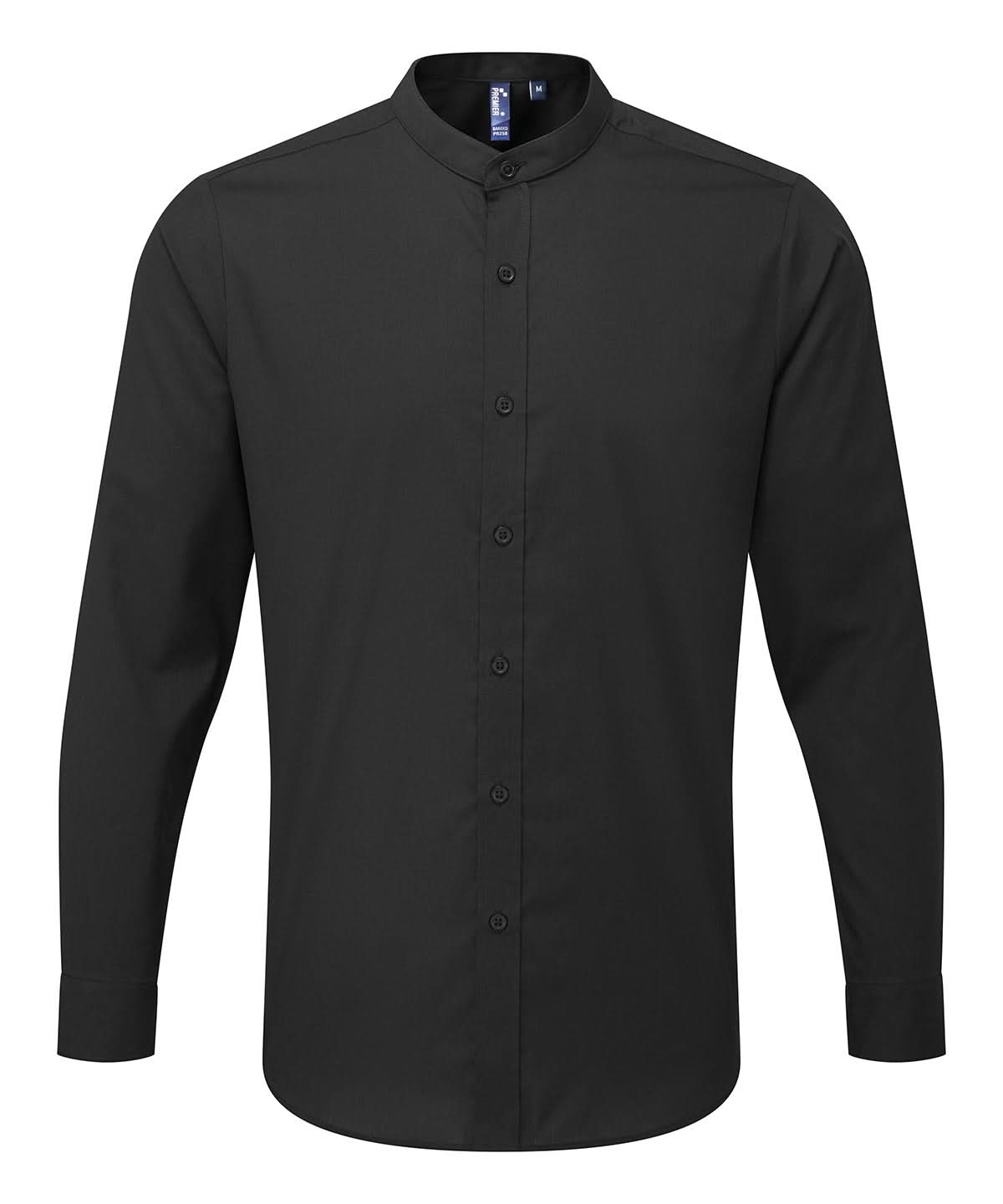 PR258: Mens Grandad Collar Shirt Mens Long Sleeve Shirts Premier