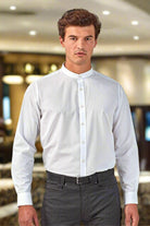 PR258: Mens Grandad Collar Shirt Mens Long Sleeve Shirts Premier