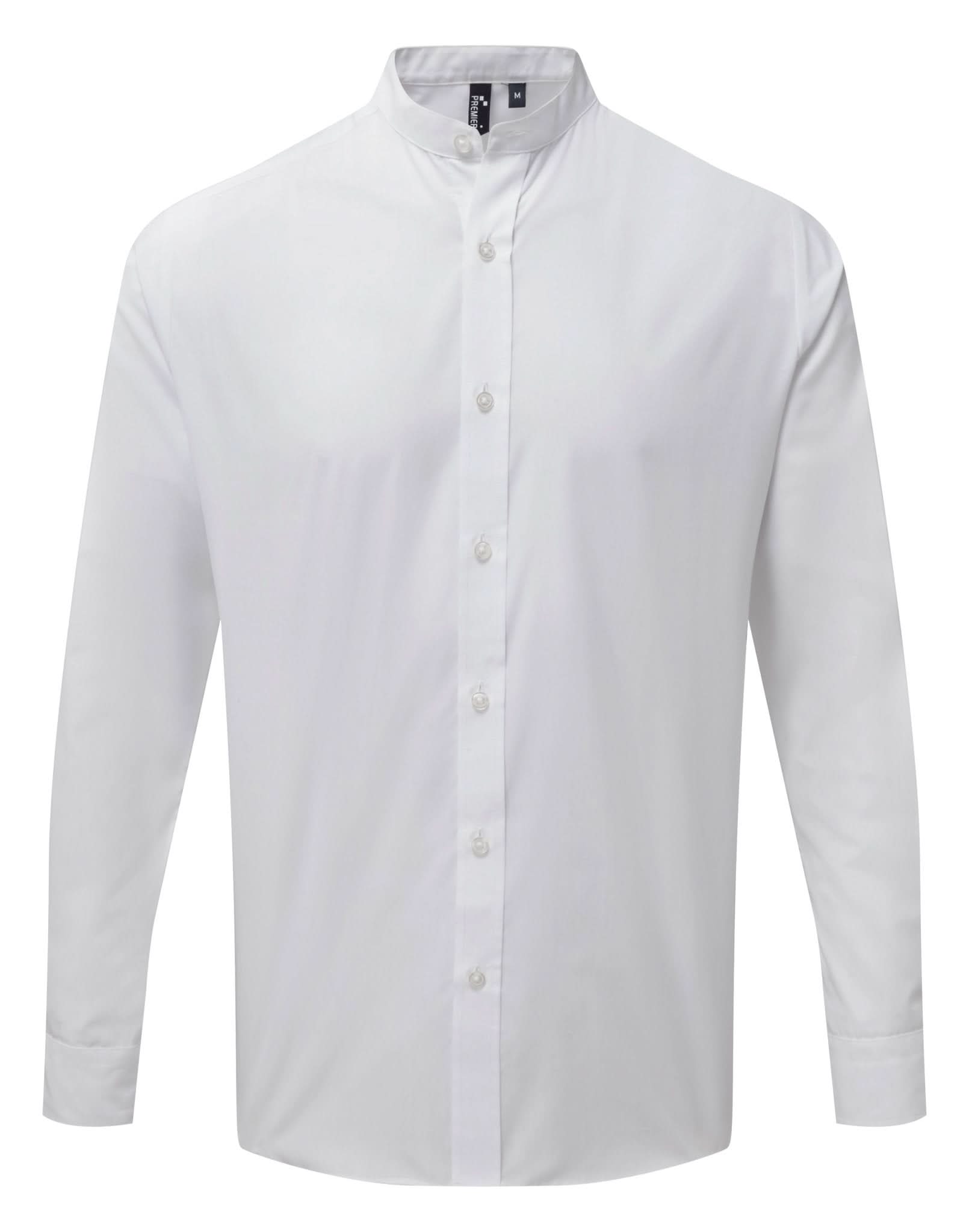 PR258: Mens Grandad Collar Shirt Mens Long Sleeve Shirts Premier