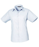 PR302: Ladies Short Sleeve Poplin Shirt Womens Short Sleeve Shirts Premier