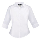 PR305: Ladies 3/4 Sleeve Poplin Shirt Womens Long Sleeve Shirts Premier White 6