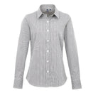 PR320: Ladies Microcheck Shirt Womens Long Sleeve Shirts Premier Black/White XS