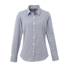 PR320: Ladies Microcheck Shirt Womens Long Sleeve Shirts Premier Navy/White XS