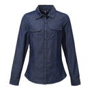 PR322: Ladies Jean Stitch Denim Shirt Womens Long Sleeve Shirts Premier Indigo Denim XS