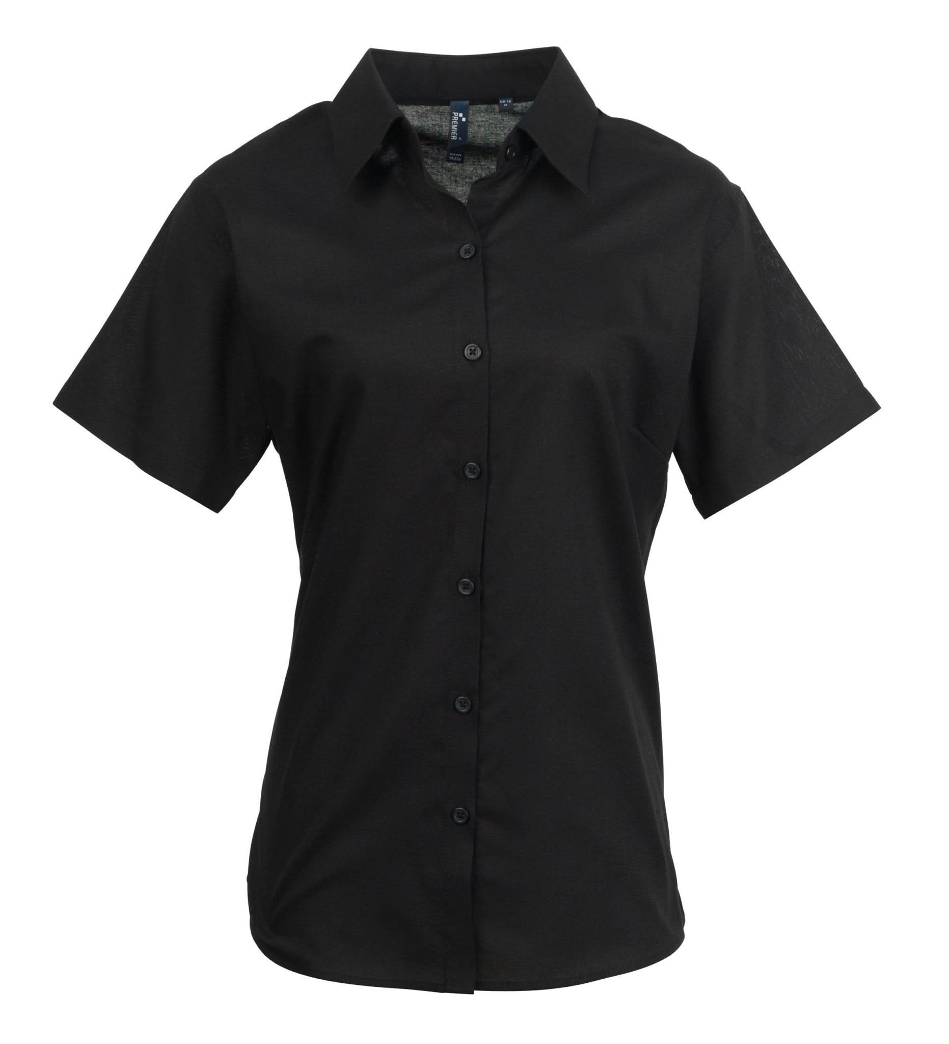 PR336: Ladies Short Sleeve Oxford Shirt Womens Short Sleeve Shirts Premier