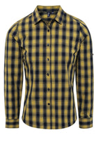 PR350: Mulligan Womans Check Shirt Womens Long Sleeve Shirts Premier Camel/Navy XS