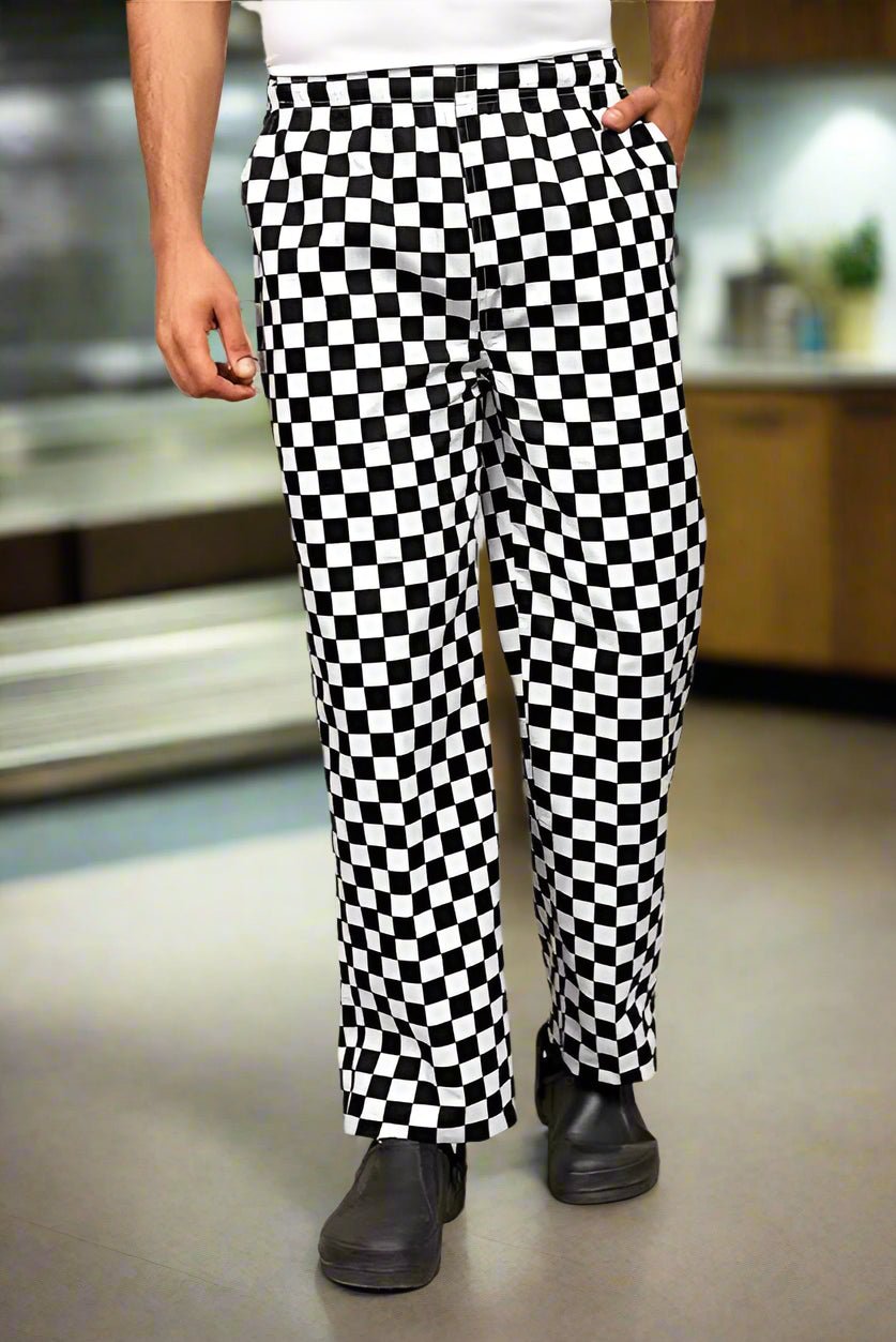 PR553: Essential Unisex Chefs Trouser Chefs Trousers Premier Black/White Check XS
