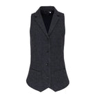 PR626: Ladies Herringbone Waistcoat Ladies Hospitality Waistcoats Premier Charcoal XS