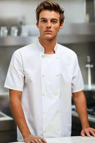 PR664: Studded Front Chefs Jacket (Short Sleeve) Chefs Jacket Premier