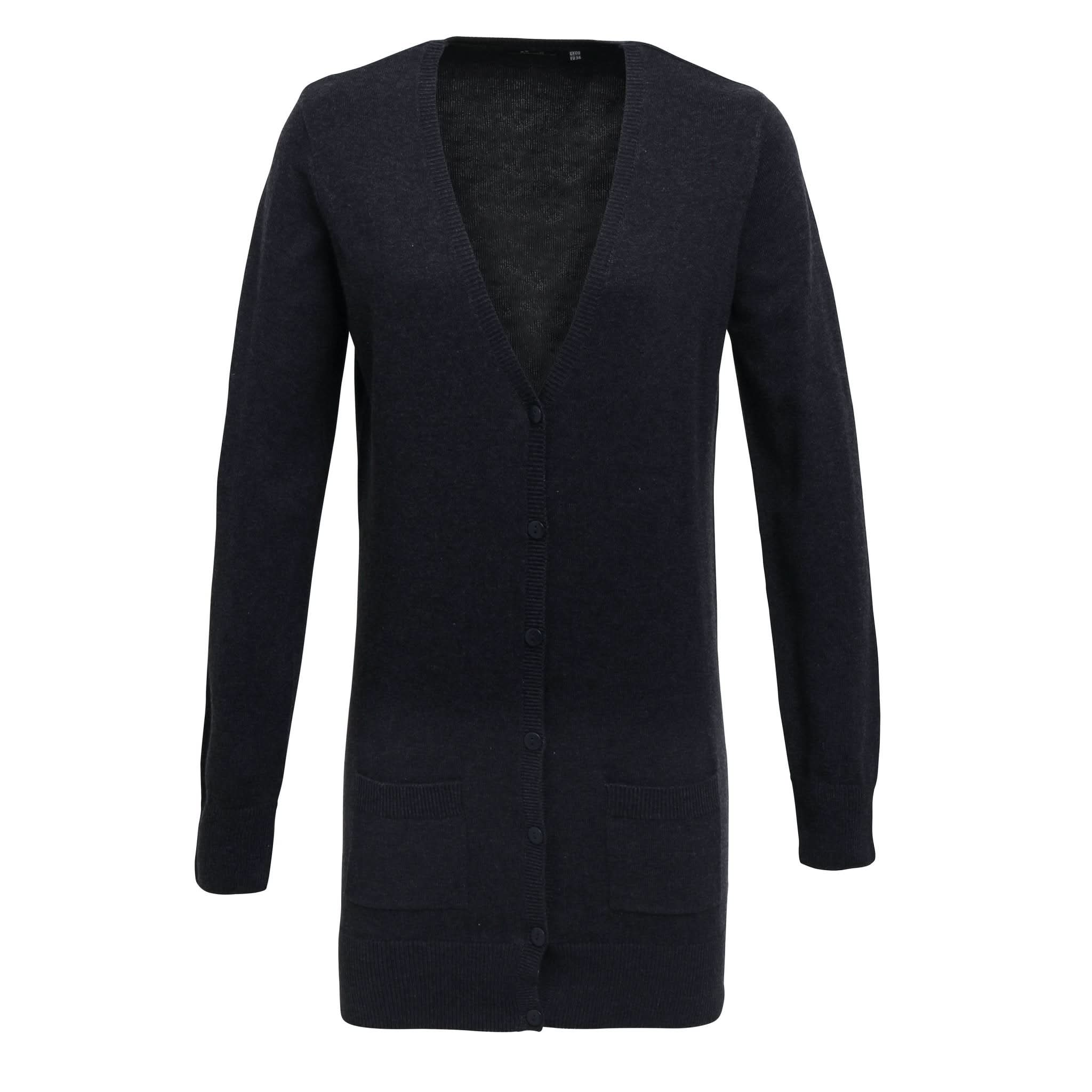 PR698: Ladies Longline Knitted Cardigan Womens Knitwear Premier Charcoal 8