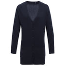 PR698: Ladies Longline Knitted Cardigan Womens Knitwear Premier Navy 8