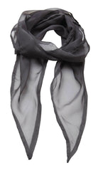 PR740: Ladies Chiffon Scarf Scarves Premier Dark Grey Regular