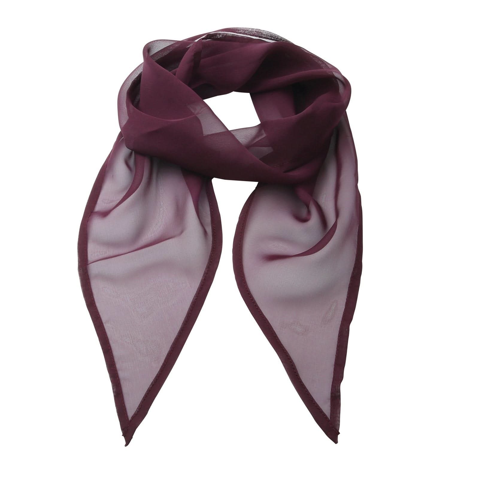 PR740: Ladies Chiffon Scarf Scarves Premier Aubergine Regular