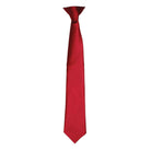 PR755: Colours Satin Clip Tie Ties Premier Burgundy Regular