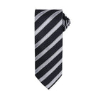 PR783: Waffle Stripe Mens Tie Ties Premier Black/Dark Grey Regular