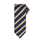 PR783: Waffle Stripe Mens Tie Ties Premier Navy/Gold Regular