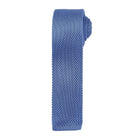 PR789: Knitted Mens Slim Tie Ties Premier Mid Blue Regular