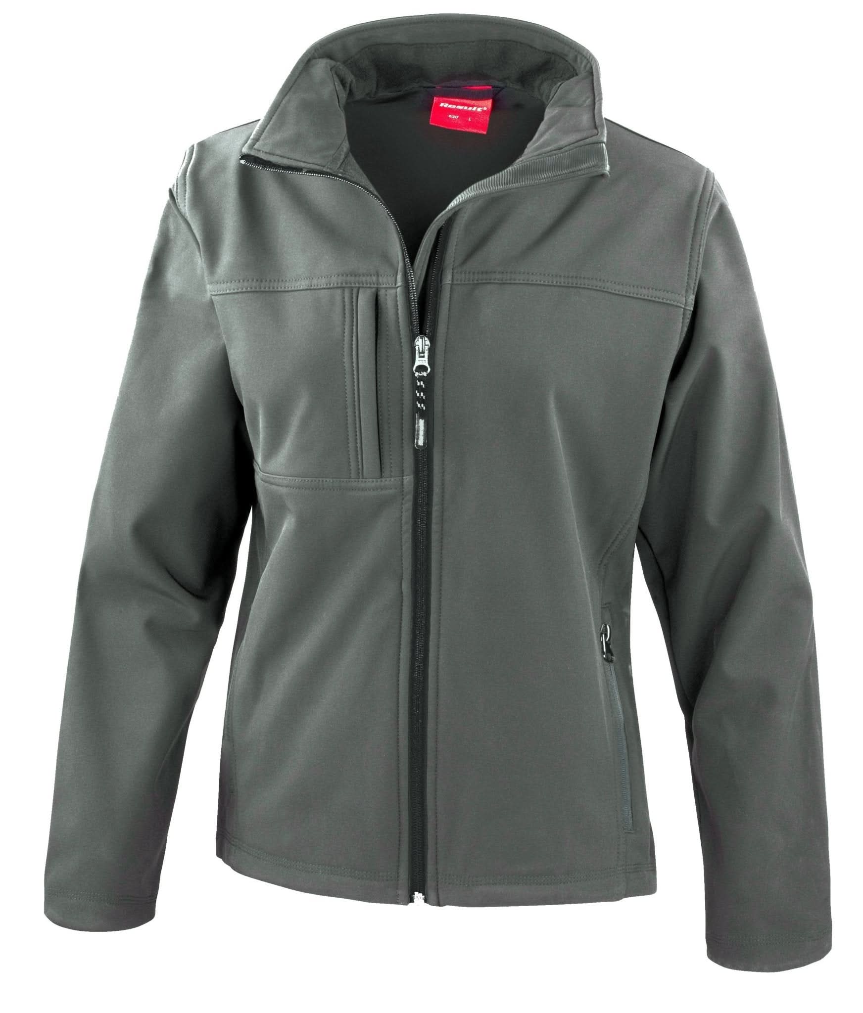 R121F: Womens Classic Soft-shell Jacket Womens Softshell Jackets Result Grey S