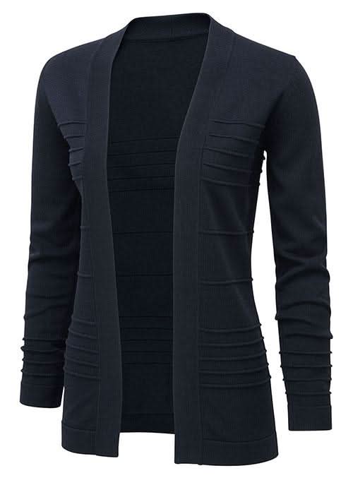 Rachel Ladies Ribbed Cardigan Womens Knitwear Vortex Designs Navy XS