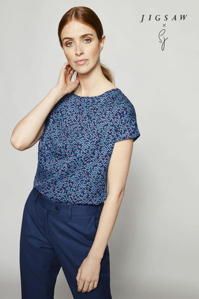 SJ018 - Slash Neck Blouse - Micro Petal - The Staff Uniform Company