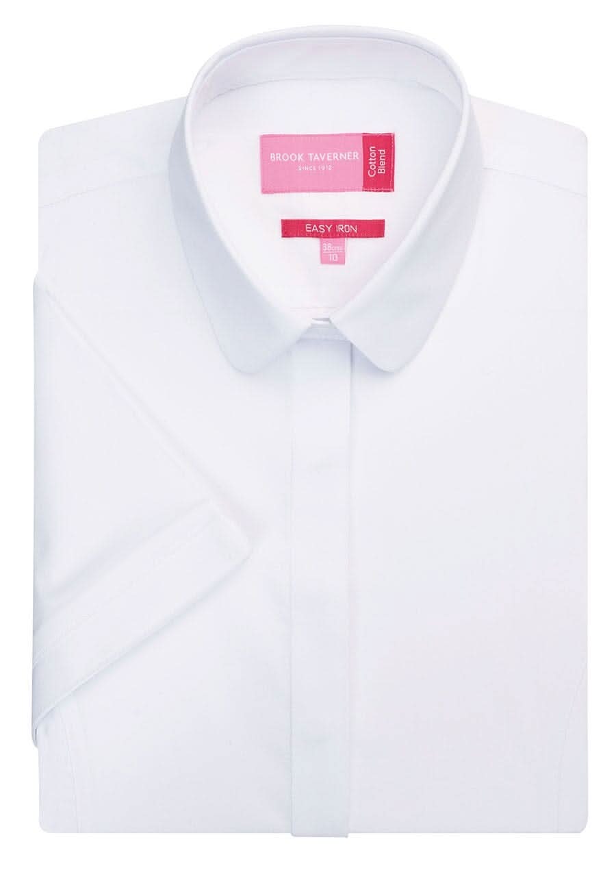 Soave Semi-Fitted Ladies Office Shirt Womens Short Sleeve Shirts Brook Taverner White 6