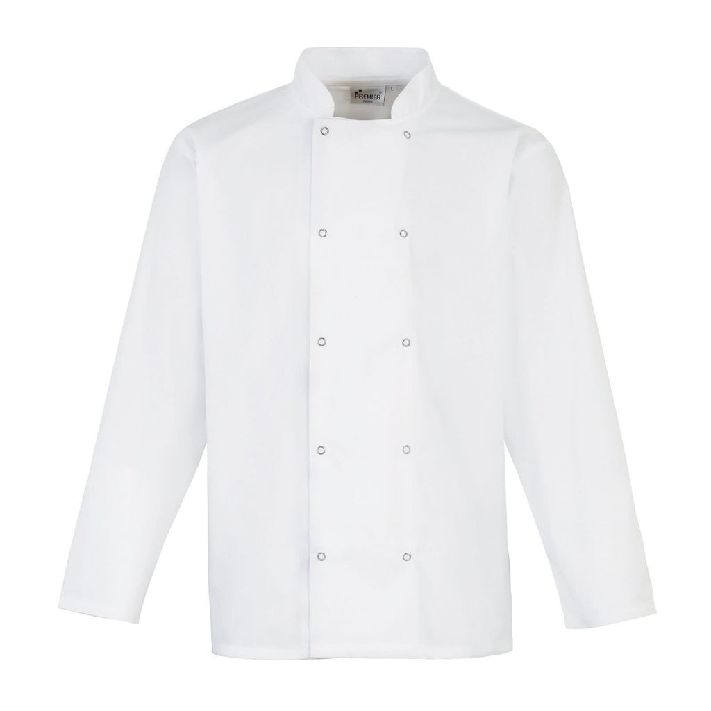 Studded Front L/S Chefs Jacket - The Staff Uniform Company