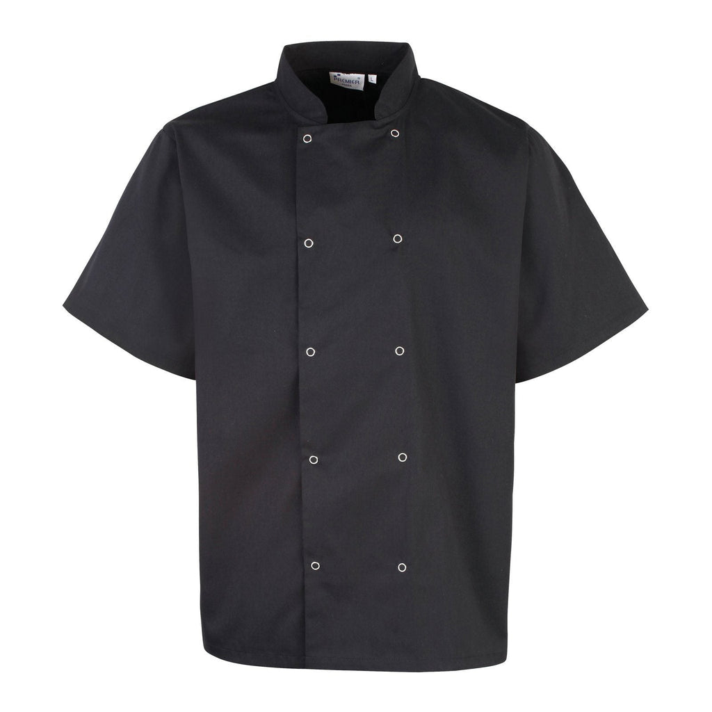 Studded Front S/S Chefs Jacket - The Staff Uniform Company