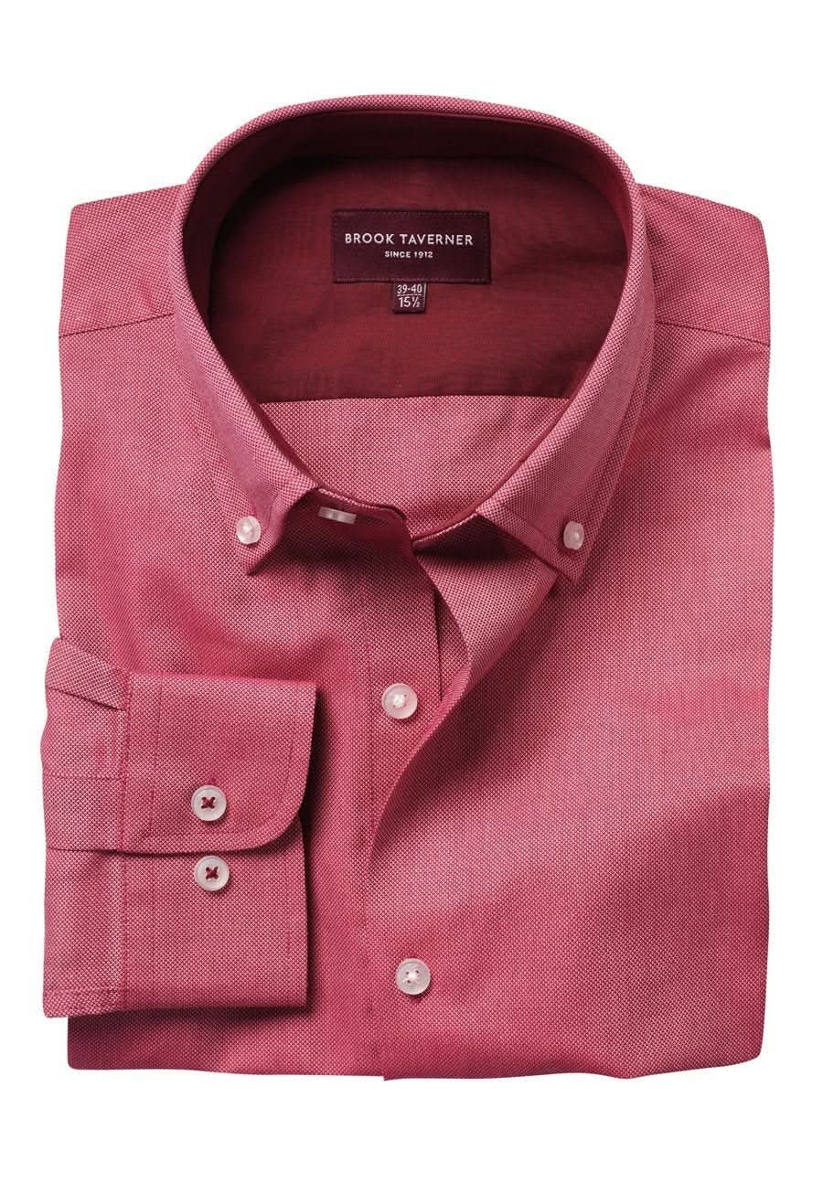 Toronto Mens Royal Oxford Shirt Mens Long Sleeve Shirts Brook Taverner Red 14"