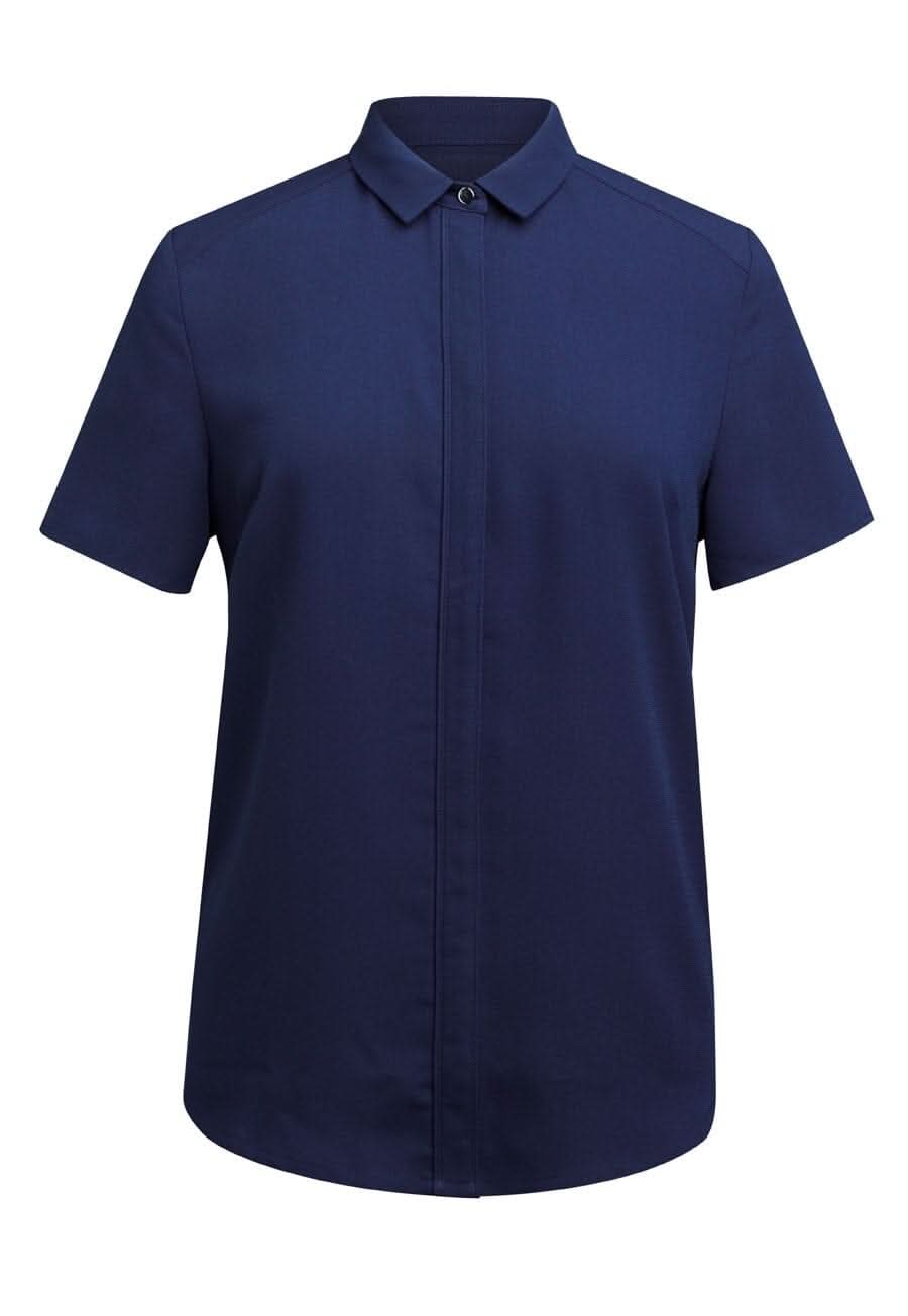 Venezia Ladies Crepe de Chine Blouse Blouses Brook Taverner Navy 6
