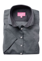 Victoria Ladies Royal Oxford Shirt Womens Short Sleeve Shirts Brook Taverner Grey 6