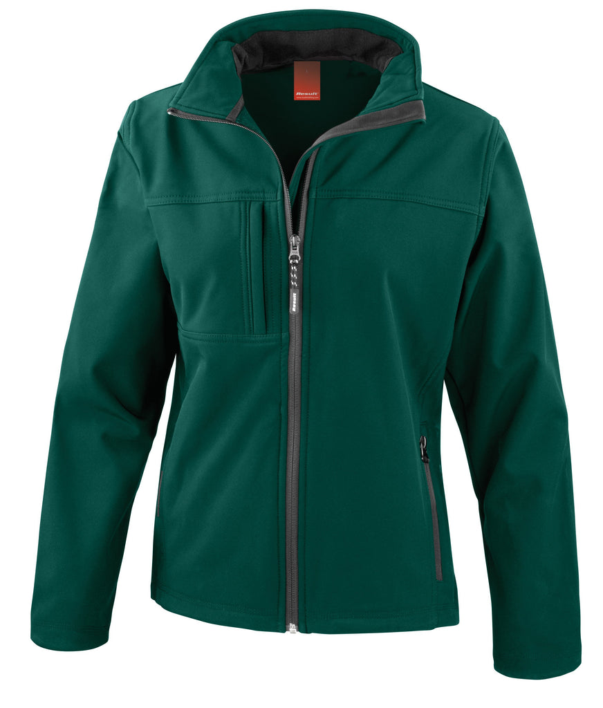 Womens Classic Soft-shell Jacket Womens Softshell Jackets Result Bottle Green S 